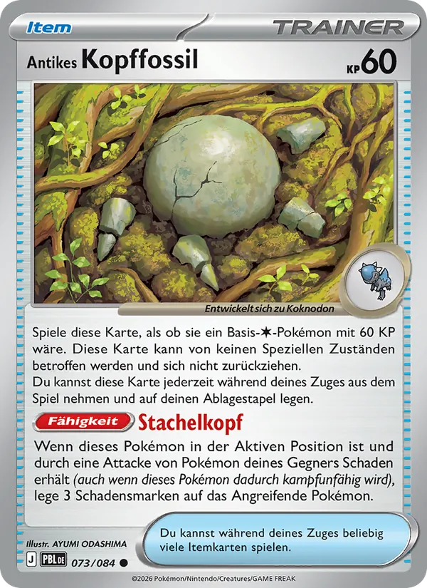 Antikes Kopffossil Dunkelnacht 073/84