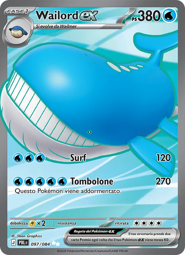 Wailord-ex Buio Pesto 097/84