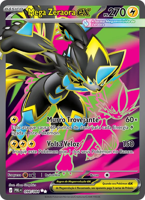 Mega Zeraora ex Escuridão Absoluta 098/84