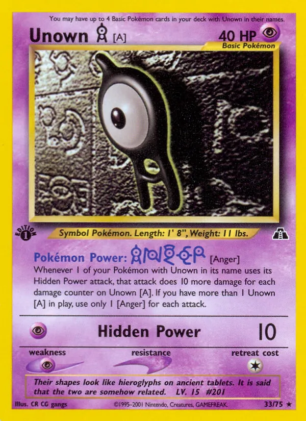 Unown [A] Neo Discovery 33/75