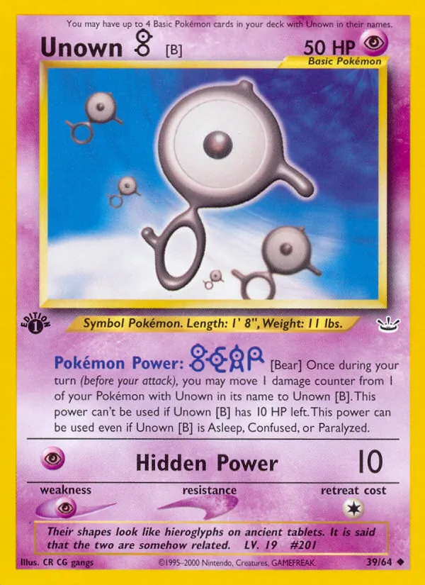 Unown [B] Neo Revelation 39/64