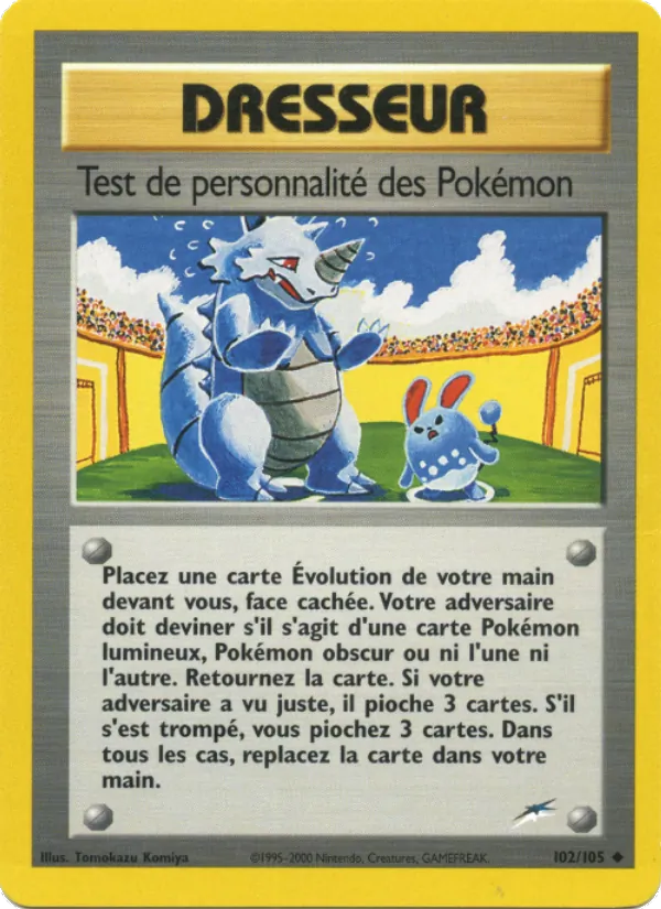 Test de personnalité des Pokémon Neo Destiny 102/105