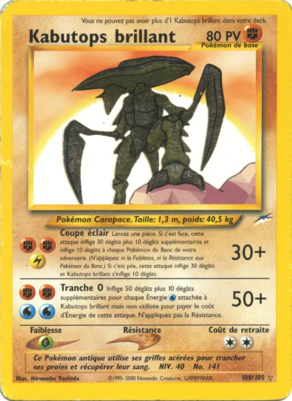 Kabutops brillant Neo Destiny 108/105