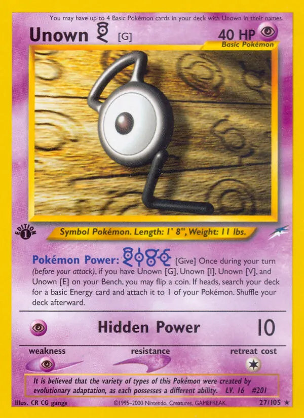 Unown [G] Neo Destiny 27/105