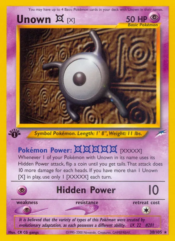 Unown [X] Neo Destiny 30/105
