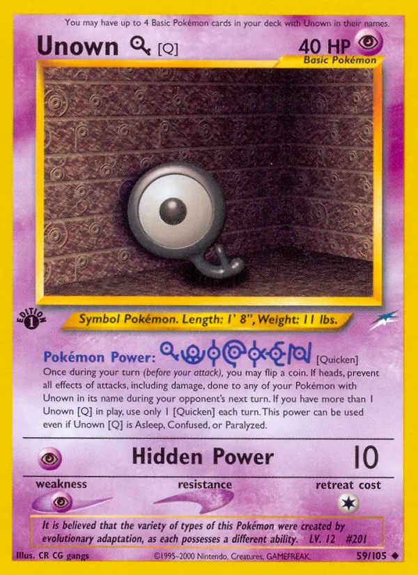 Unown [Q] Neo Destiny 59/105