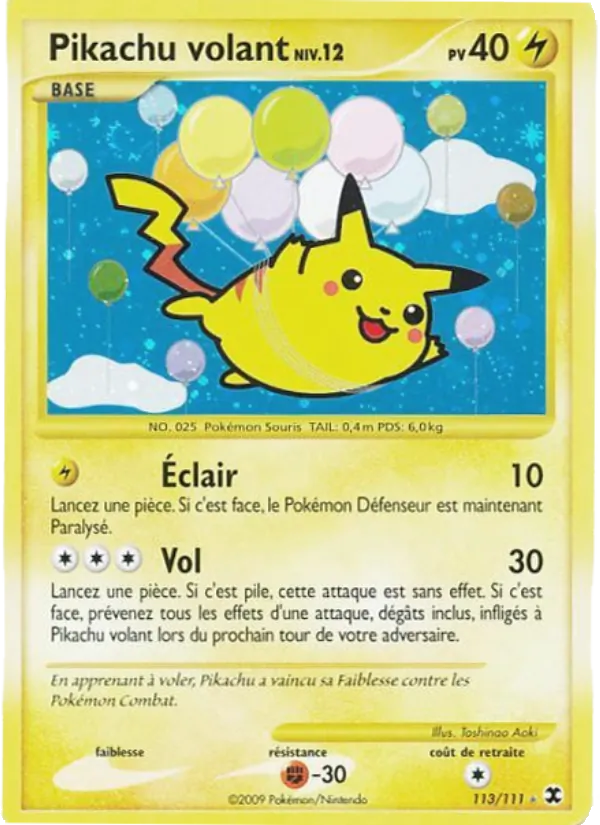 Pikachu volant Niv. 12 Rivaux Émergeants 113/111