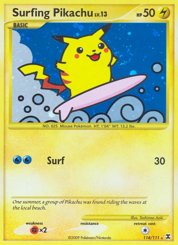 Surfing Pikachu Rising Rivals 114/111
