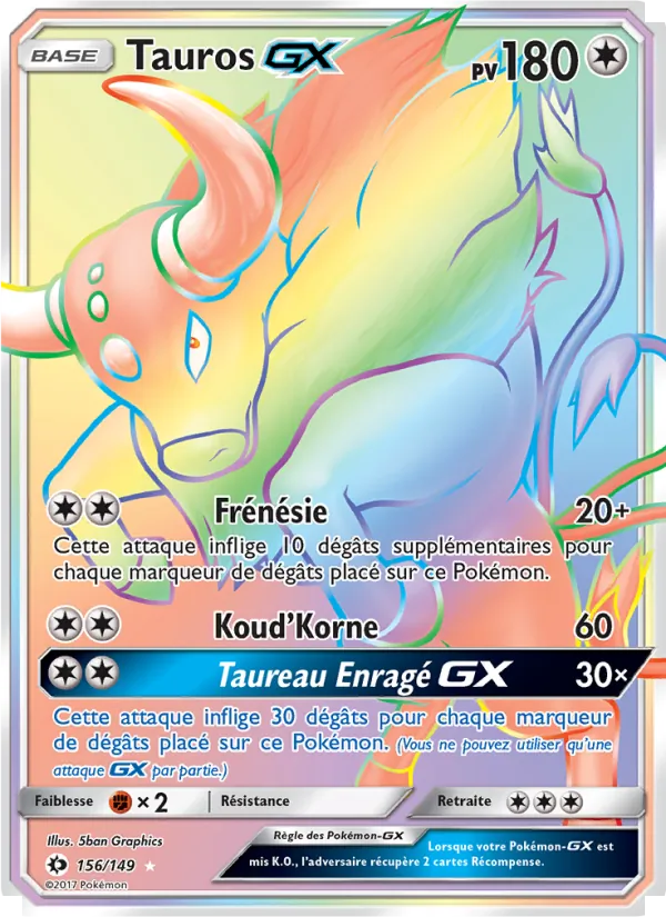 Tauros GX Soleil et Lune 156/149