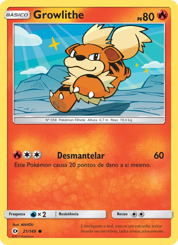 Growlithe Sol e Lua 21/149
