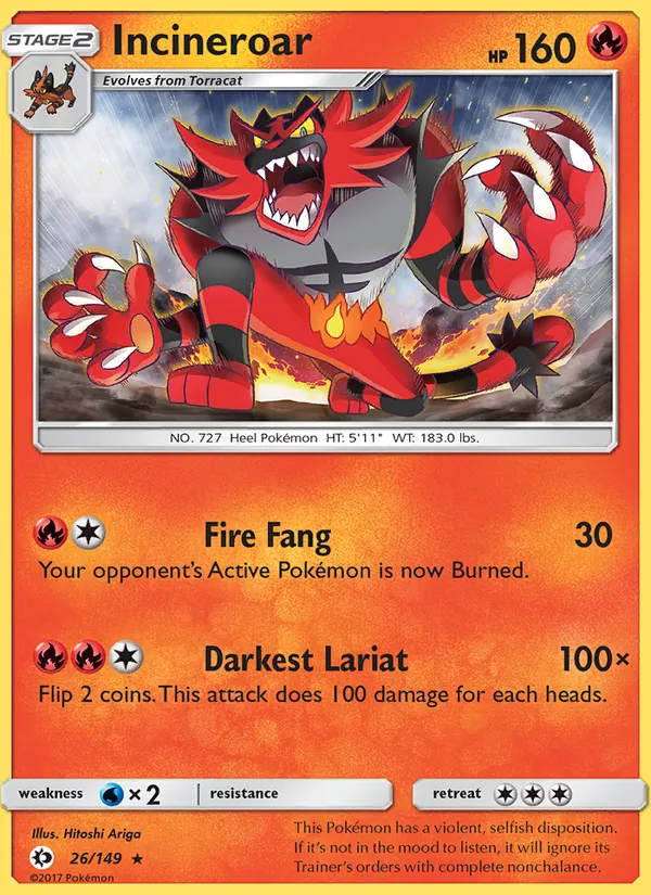 Incineroar Sun & Moon 26/149