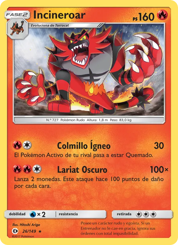Incineroar Sol y Luna 26/149