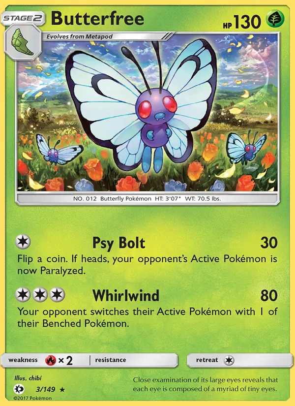 Butterfree Sun & Moon 3/149