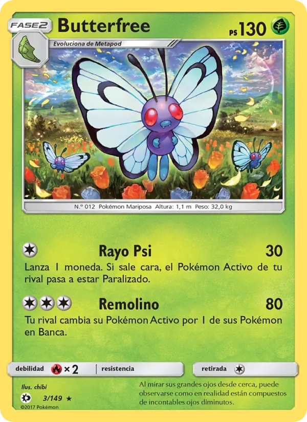 Butterfree Sol y Luna 3/149