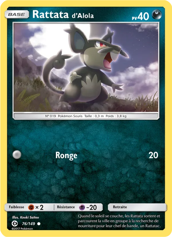 Rattata d’Alola Soleil et Lune 76/149