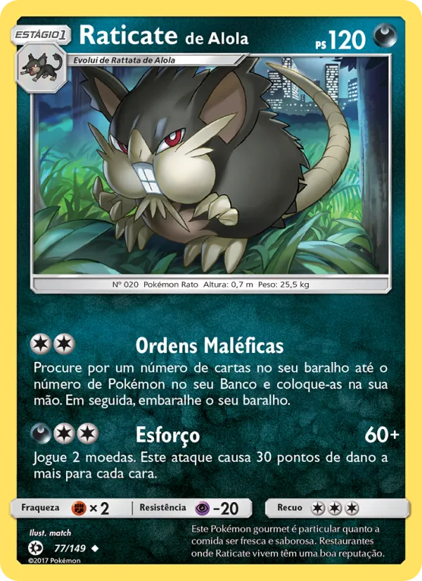 Raticate de Alola Sol e Lua 77/149
