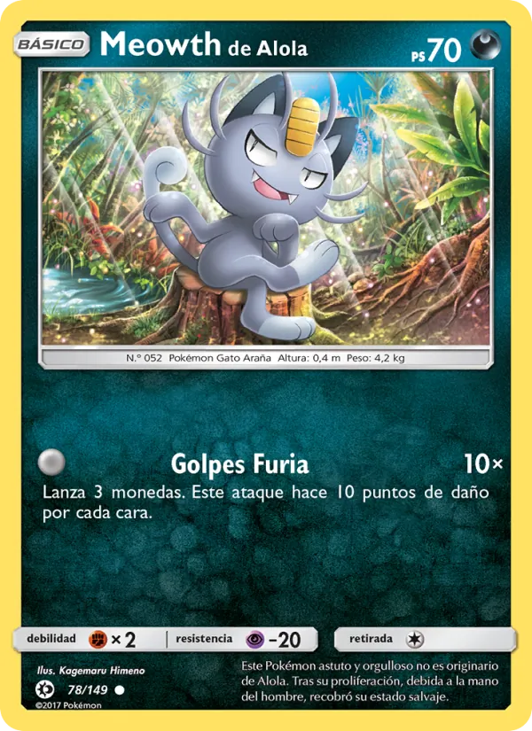 Meowth de Alola Sol y Luna 78/149