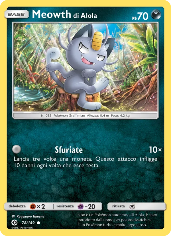 Meowth di Alola Sole e Luna 78/149