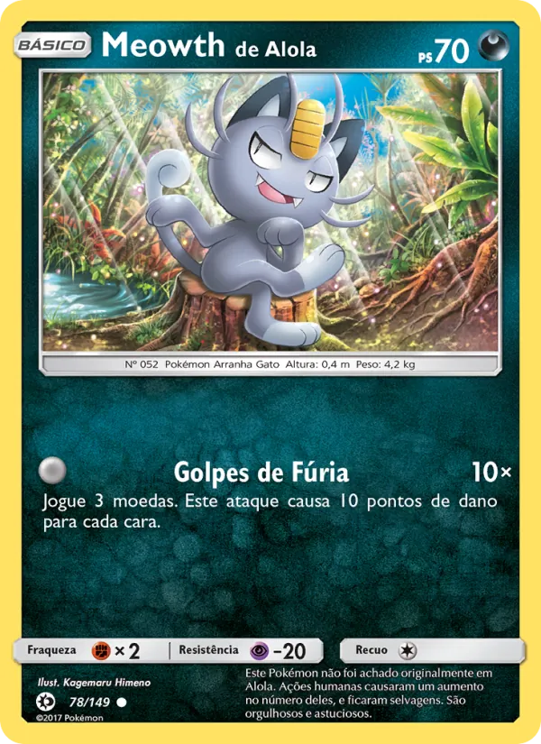 Meowth de Alola Sol e Lua 78/149