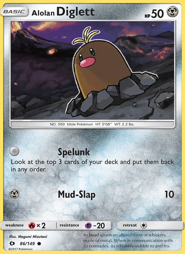 Alolan Diglett Sun & Moon 86/149