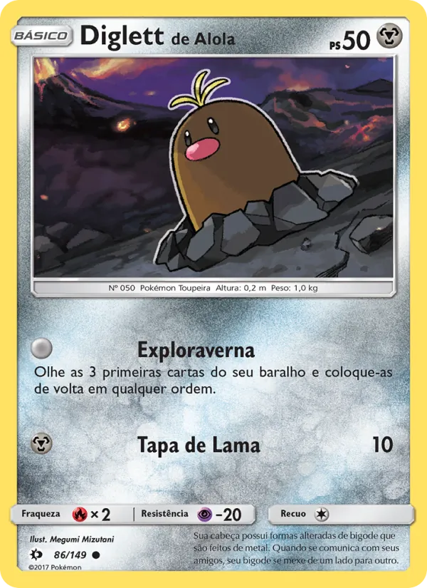 Diglett de Alola Sol e Lua 86/149