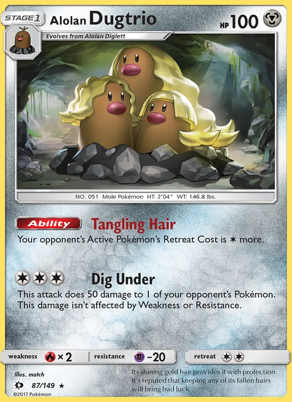 Alolan Dugtrio Sun & Moon 87/149