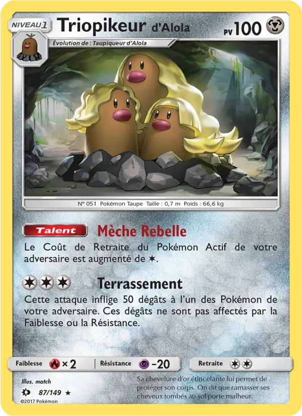 Triopikeur d’Alola Soleil et Lune 87/149