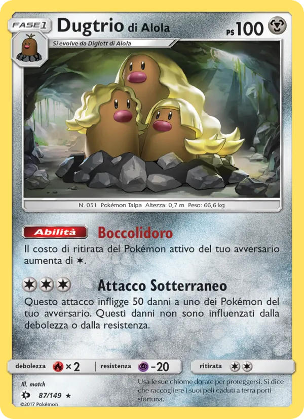 Dugtrio di Alola Sole e Luna 87/149