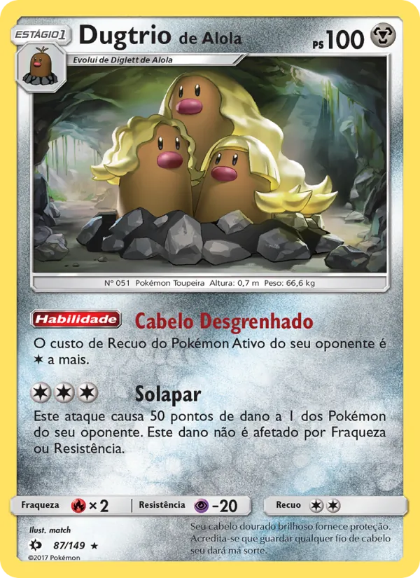 Dugtrio de Alola Sol e Lua 87/149