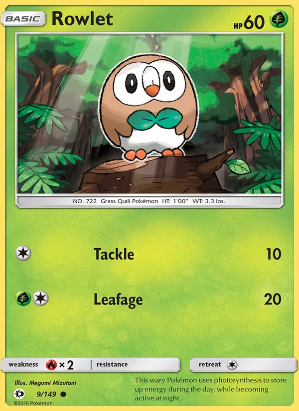 Rowlet Sun & Moon 9/149