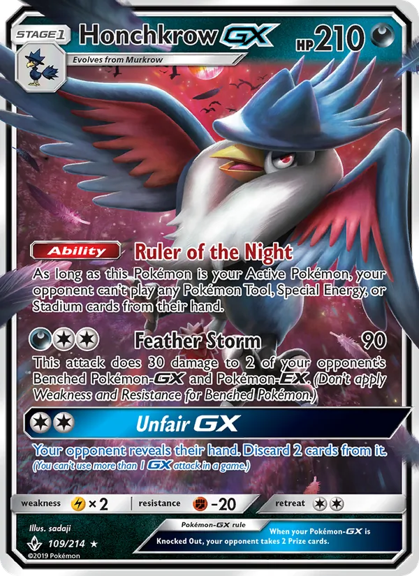 Honchkrow GX Unbroken Bonds 109/214