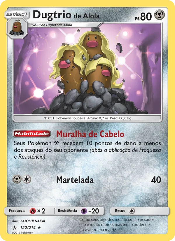 Dugtrio de Alola Elos Inquebráveis 122/214