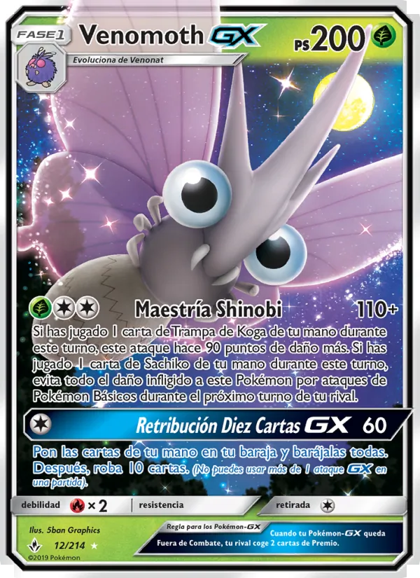Venomoth GX Vínculos Indestructibles 12/214