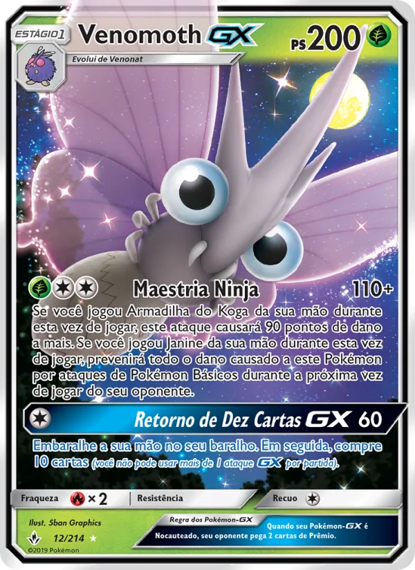 Venomoth GX Elos Inquebráveis 12/214
