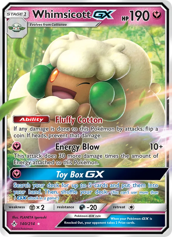 Whimsicott GX Unbroken Bonds 140/214