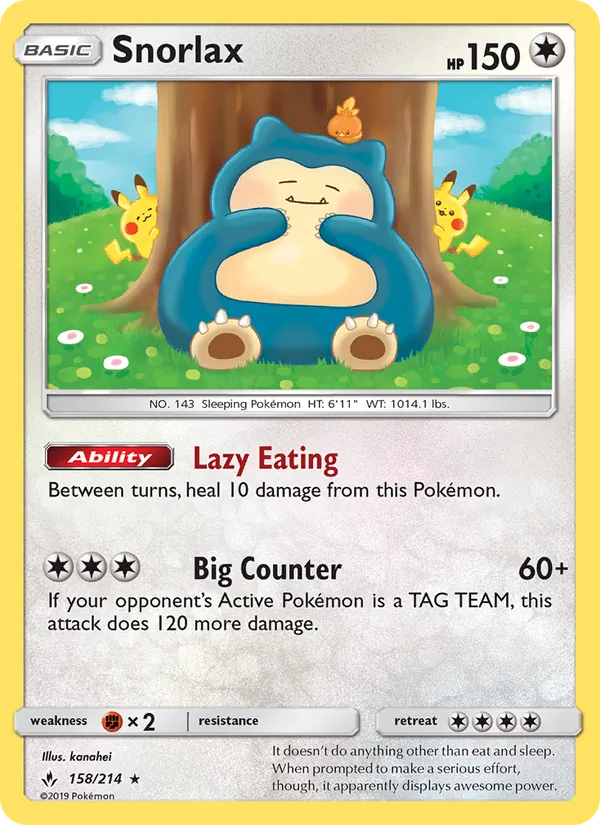 Snorlax Unbroken Bonds 158/214
