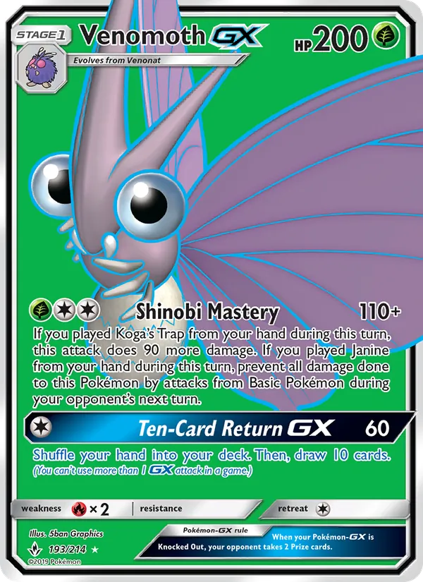 Venomoth GX Unbroken Bonds 193/214