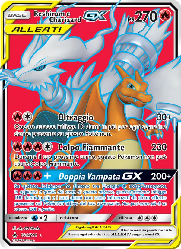 Reshiram e Charizard GX Legami Inossidabili 194/214