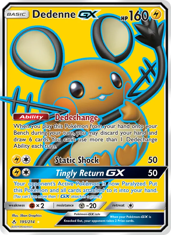 Dedenne GX Unbroken Bonds 195/214