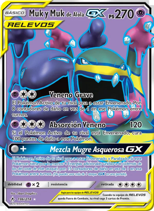Muk y Muk de Alola GX Vínculos Indestructibles 196/214
