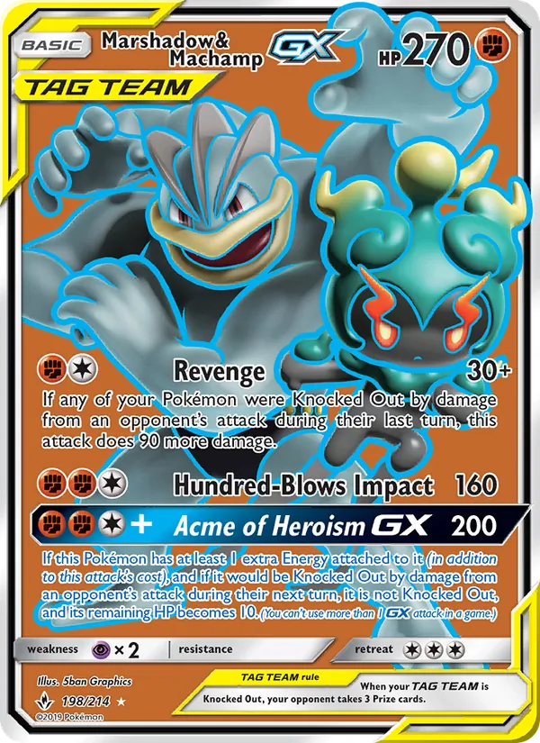 Marshadow & Machamp GX Unbroken Bonds 198/214