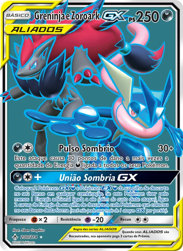 Greninja e Zoroark GX Elos Inquebráveis 200/214