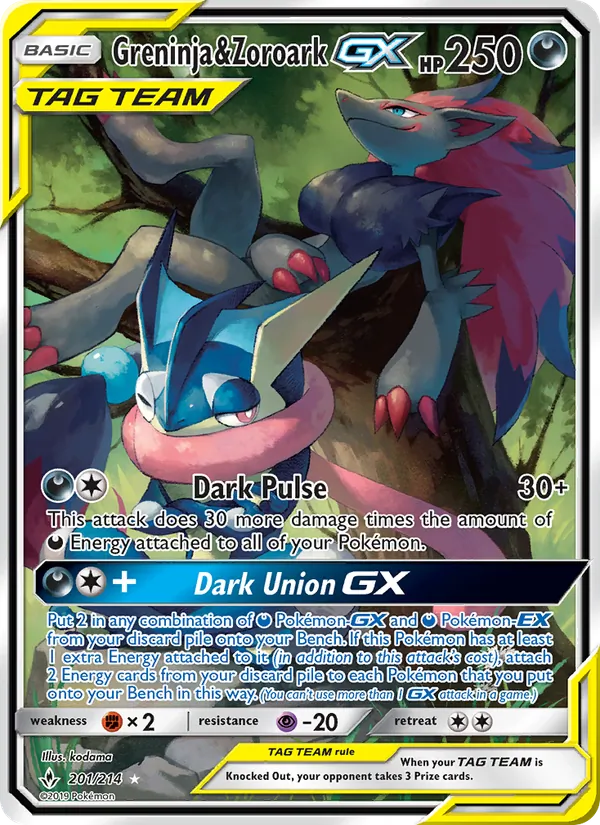 Greninja & Zoroark GX Unbroken Bonds 201/214