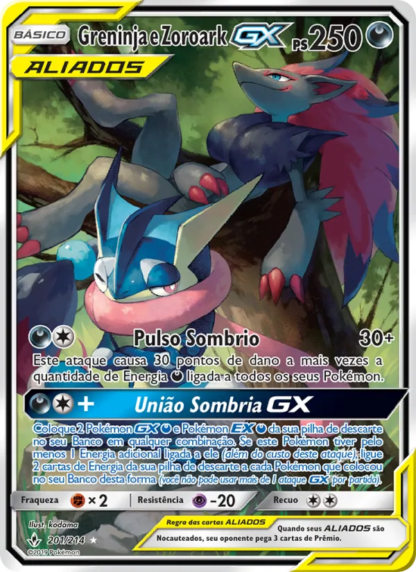 Greninja e Zoroark GX Elos Inquebráveis 201/214