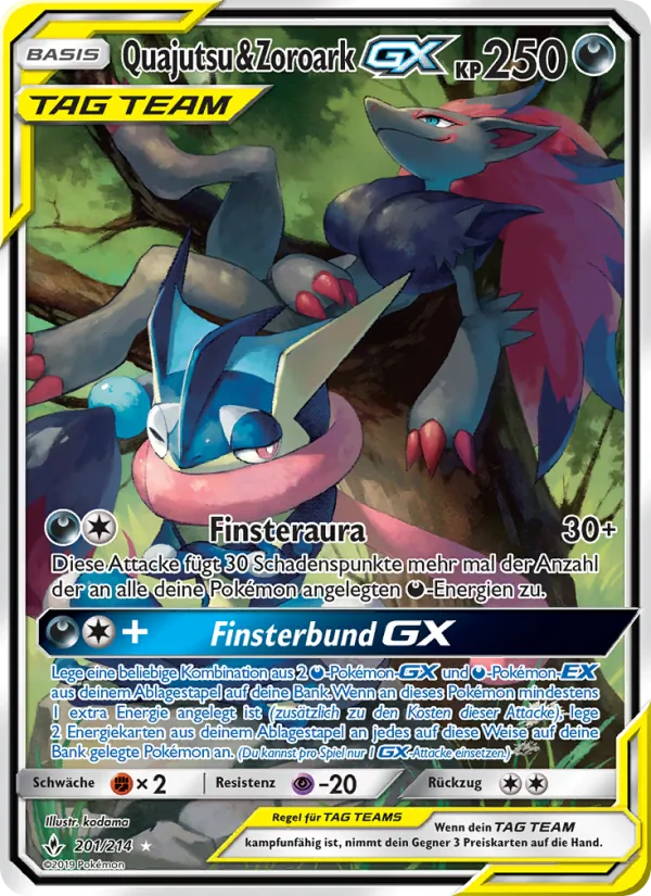 Quajutsu & Zoroark GX Kräfte im Einklang 201/214