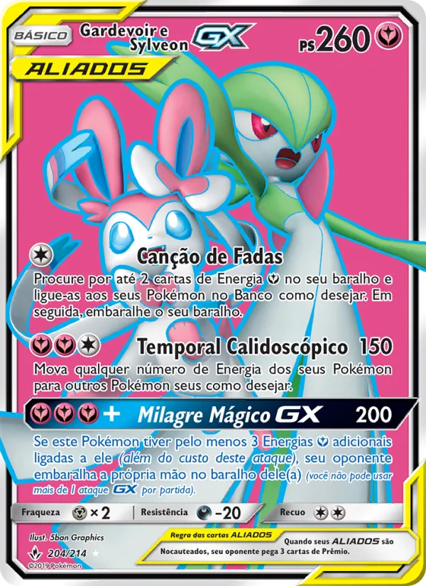 Gardevoir e Sylveon GX Elos Inquebráveis 204/214