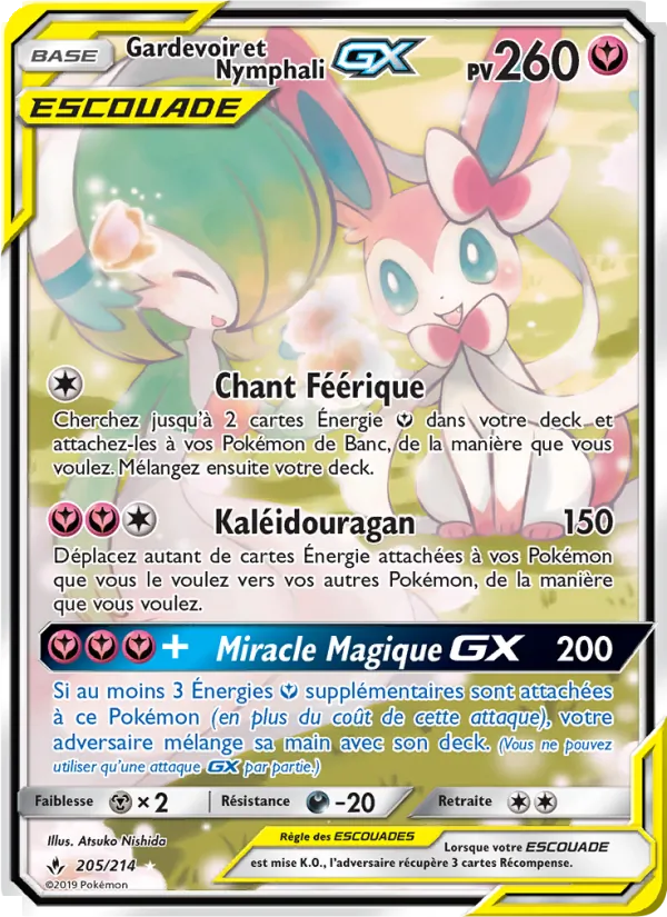 Gardevoir et Nymphali GX Alliance Infaillible 205/214
