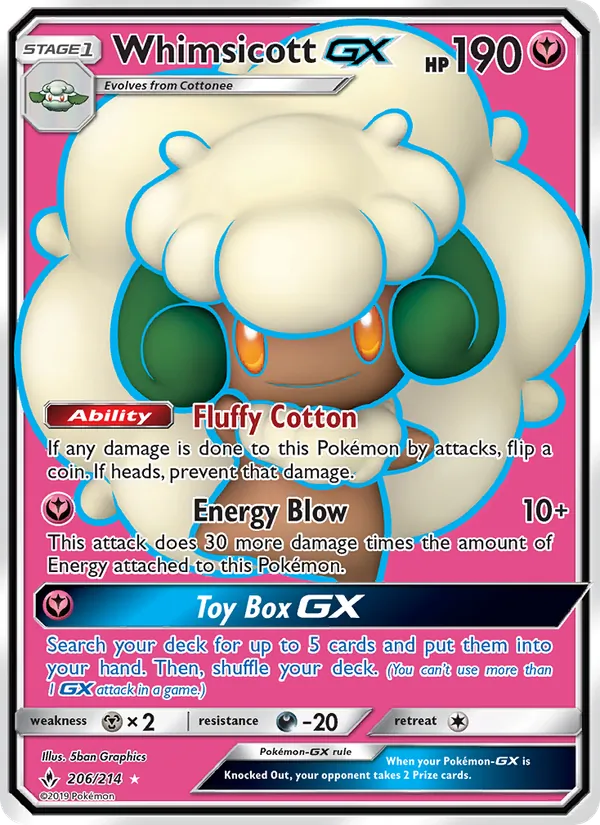 Whimsicott GX Unbroken Bonds 206/214