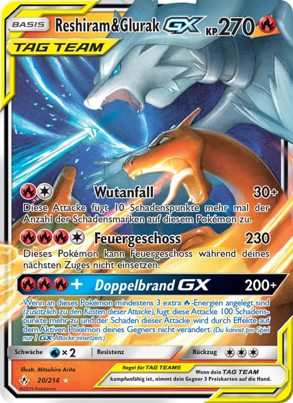 Reshiram & Glurak GX Kräfte im Einklang 20/214