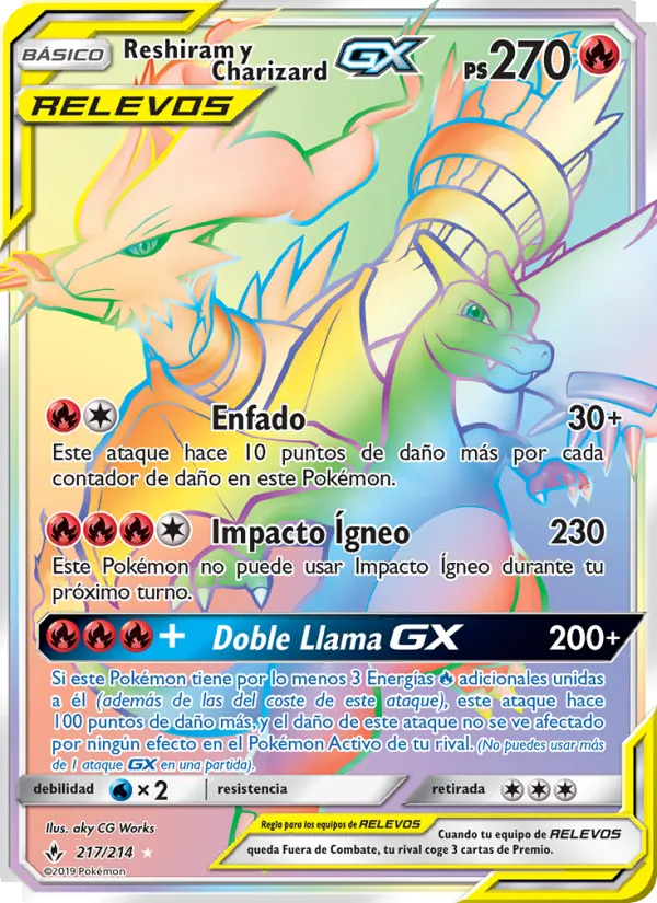 Reshiram y Charizard GX Vínculos Indestructibles 217/214